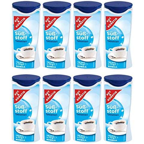 Gut und Günstig Süßstoff Tabletten 8x1200 Stück inkl. Gratis Genussleben Fruchtgummi Cover