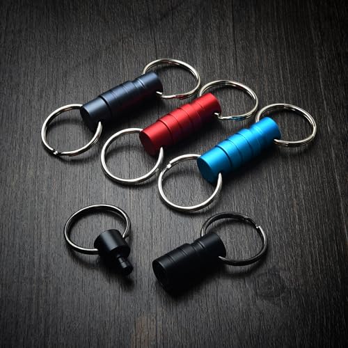 Image of Quick Release Keychain Clip, Small Carabiner Clip & Pull Apart Detachable Key Ring, Car Key Chain Hooks Keyring