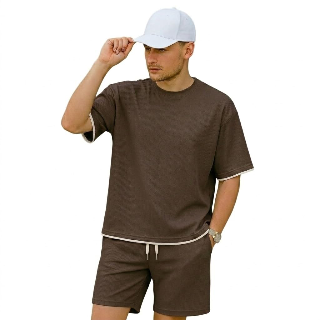 mettle7 Casual Men's Pyjama Set Regular Fit Stylish Round Neck T-Shirt and Shorts CasualWear Night Suit Wear Set for Man-picture-12