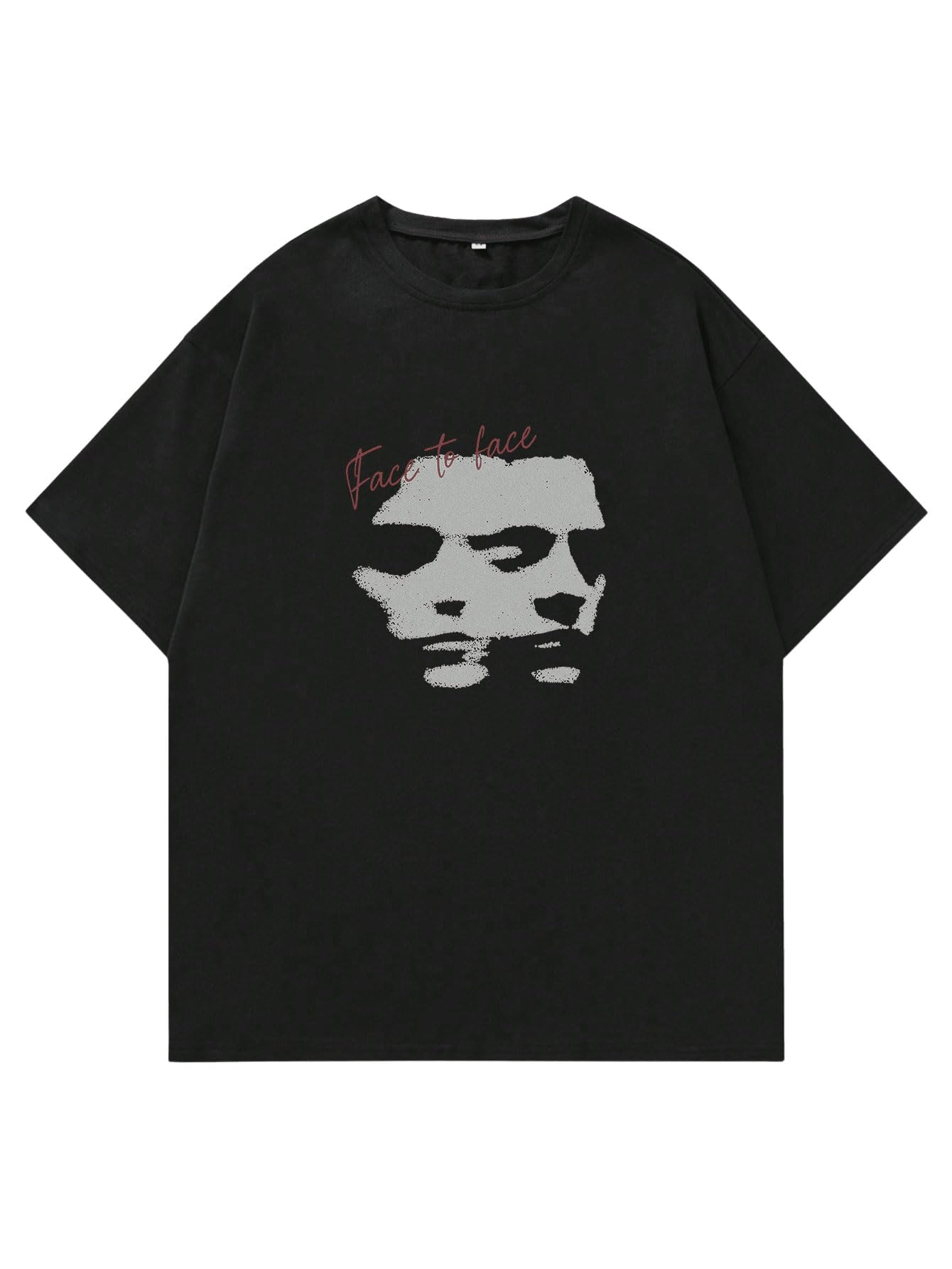 SOLY HUXMen's Y2k Graphic Tees Letter Skull Print Short Sleeve Gothic T Shirt Tops