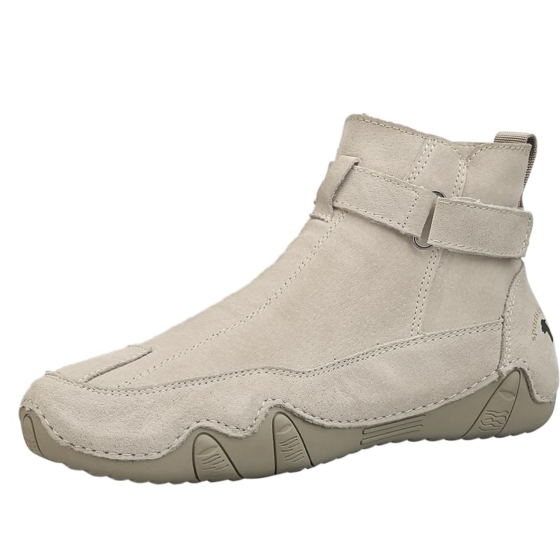 Men's Cowboy Boots - Men's Western Boots, Non-Slip Square Toe High Top Ankle Boots, Durable Fashion Retro Classic Short Boots, Suitable for Spring and Autumn