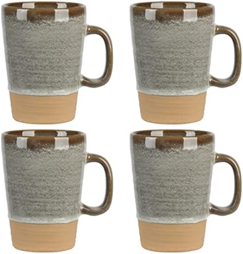 Gibson Elite 4 Pack Dreamweaver Terracotta Reactive 17 OZ Mug Set - Earthy Brown