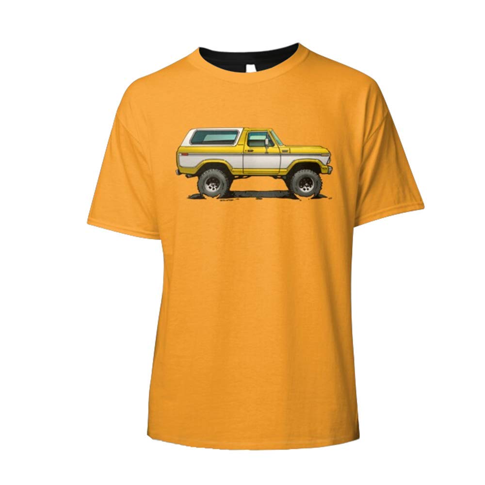 Bronco 2 - Yellow Slim Fit T-Shirt Mens Pop Culture Graphic Tees - Tee Ford Bronco Shirt Design - Retro For Women