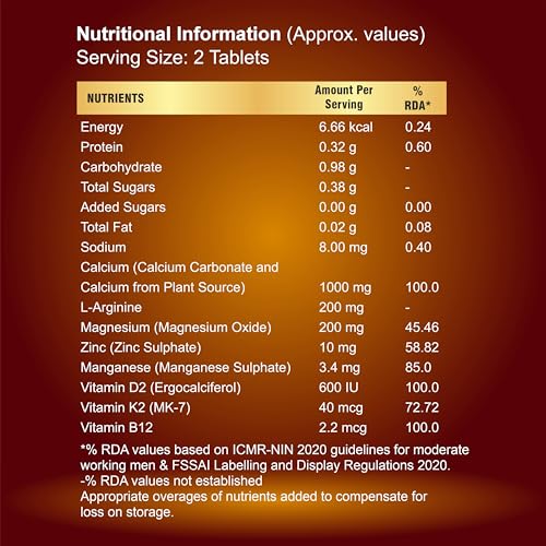 Image of U-VITA Bone Flex Calcium Supplement for Men & Women | Supports Strong Bones & Joints | 60 Veg Tablets | Formulated in the UK