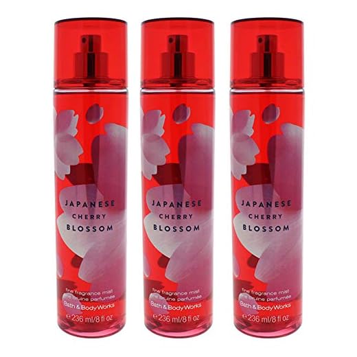 Japanese Cherry Blossom by Bath and Body Works for Women - 8 oz Fine Fragrance Mist - Pack of 3