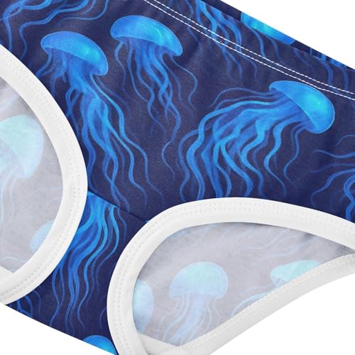 Joisal Fun Toddler Underwear Floral 2t Cotton Panties Little Girl Blue Jellyfish Deep Blue Briefs Kids Undies4