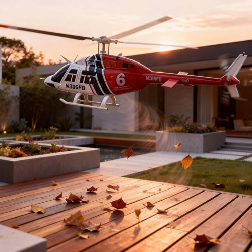Image of C138 206 Remote Controlled Helicopter Aircraft Plane Drone RC Heli Aileronless 6CH 6-Axis Gyroscope Altitude Air Pressure Hold & Optical Flow Position for Adults Beginners (Red 1Battery)