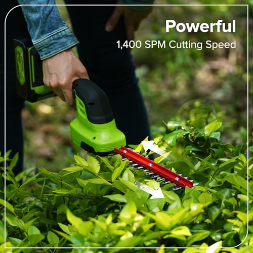 Image of Greenworks 24V Cordless Shear Shrubber, 1.5Ah USB Battery and Charger Included
