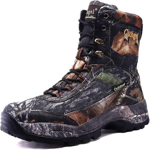 Men's Hunting Boot 8-INCH Camouflage Timber Waterproof Hunter Shoes Forest Boots Jungle Anti-Slip Lightweight Breathable Durable Fishing Hiking Working Field Hunting