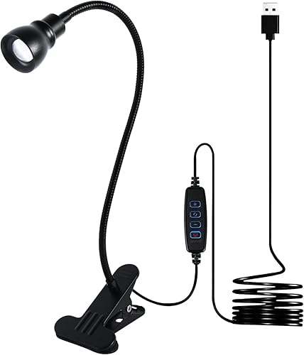 Miniatura 1 de LED Clip lámpara de escritorio, Cabecero de luz con fuerte abrazadera, luz de lectura de cama con 3000k-6500K Ajustable Temperatura de color