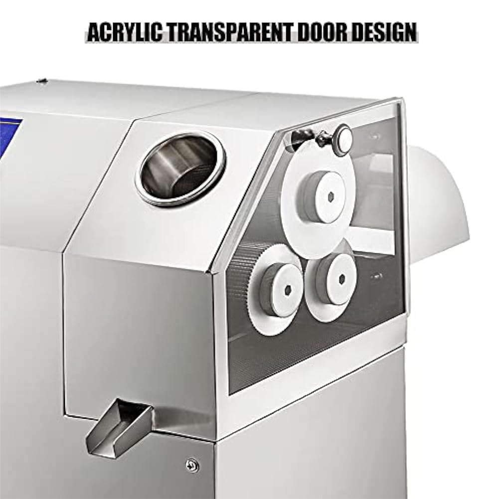 Estrattore di succo di canna da zucchero, spremiagrumi elettrico da 400 W con 3 rulli in acciaio inox, per uso commerciale in ristoranti e snack bar