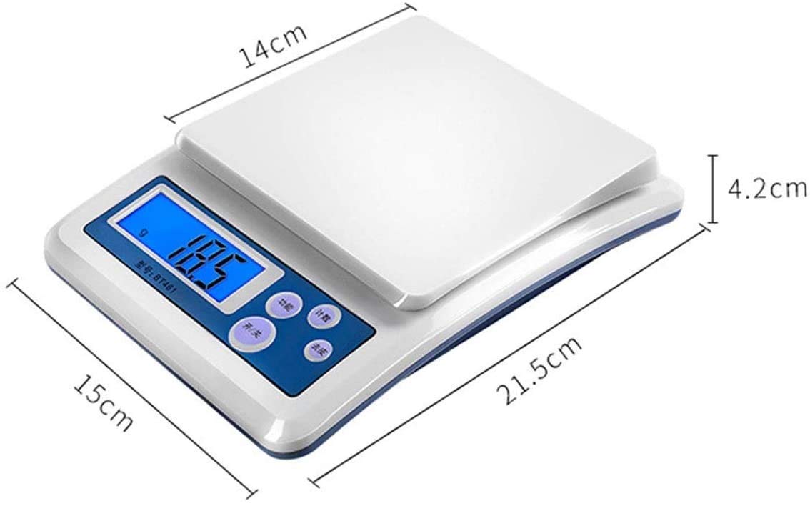 Bilancia elettronica Bilancia da cucina digitale ad alta precisione Bilancia da cucina elettronica per cucinare con bilancia con schermo LCD, bianco - 3 kg/0,1 g