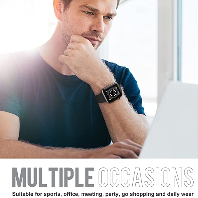 Image of MINX Smart Watch Strap Compatible for Apple Watch Band 38mm / 40mm / 41mm / 42mm / 44mm / 45mm / 49mm Series 8 /7 / 6 /5 / 4 /3 / 2 /1 SE Soft Silicone (Combo Packs)