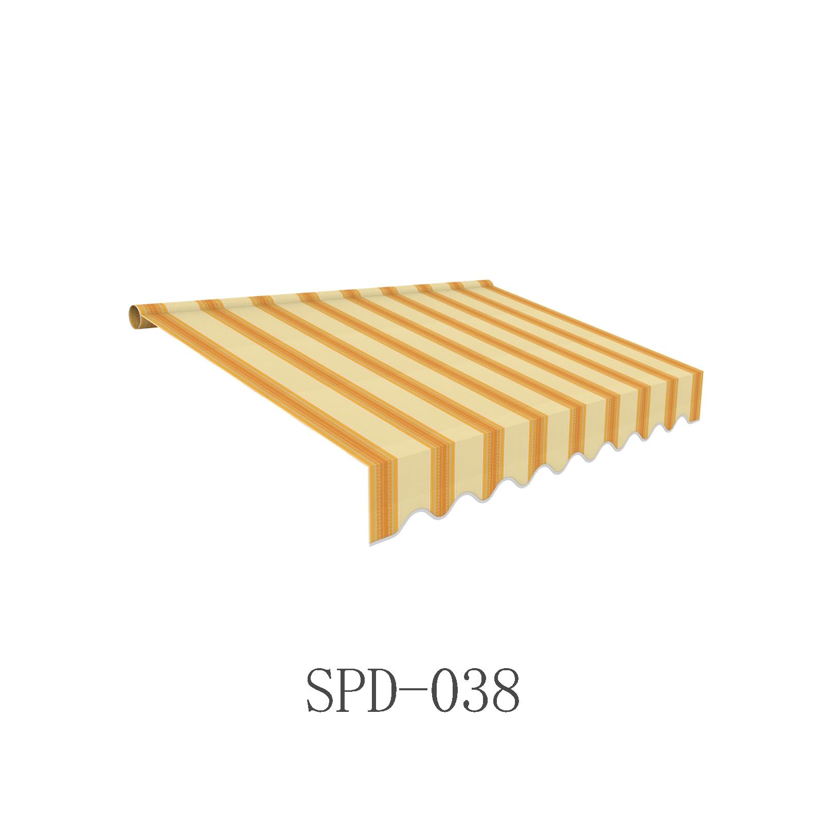 VANA Markisenstoff Volant für 4 m Markise Ersatzstoff Markisentuch Bespannung Sonnenschutz, nur Volant, fertig genäht, Maß 3,83 x 0,21 m, Design SPD038