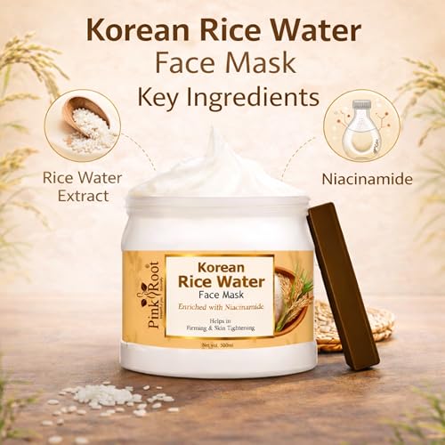 Image of Pink Root Rice Water Face Mask (500ml) Natural Glow-Boosting Formula for Bright, Smooth, Hydrated, and Even-Toned Radiant Skin