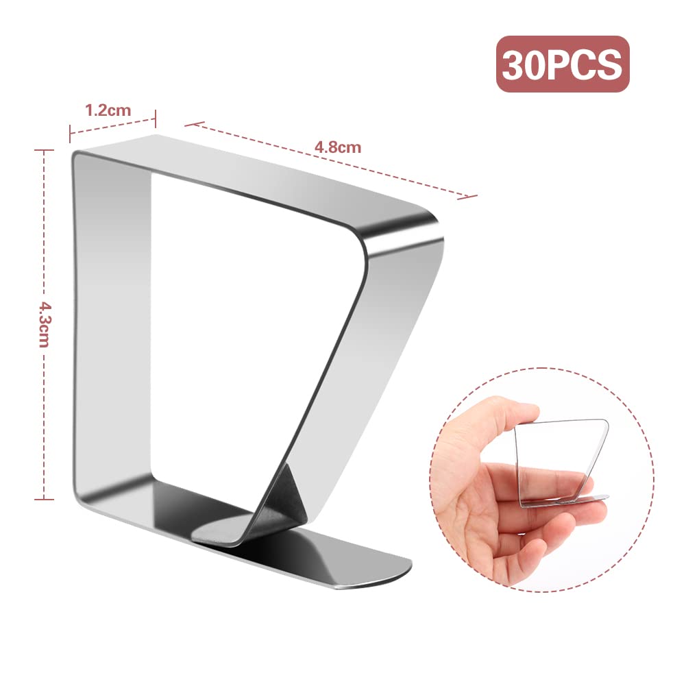 30 Stück Tischdeckenklammern Edelstahl - Praktische Tischtuchhalter Für Party & Garten