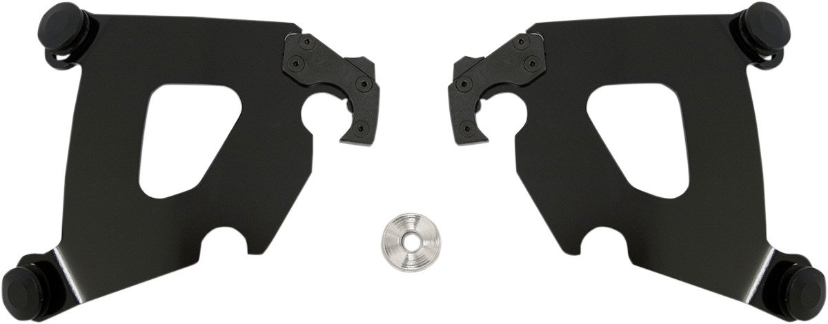 Memphis Shades Plates-Only Mount Kit For Cafe Fairing - Fits Harley Dyna FXD 2007-2010, Black