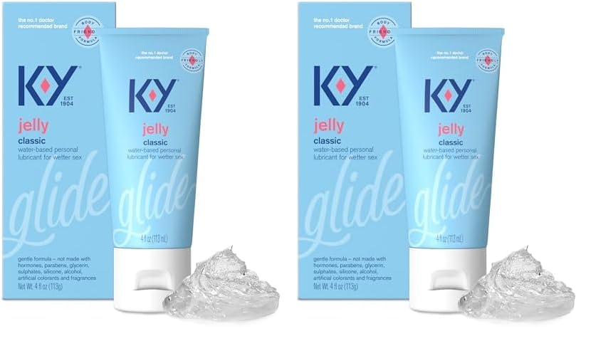 K-Y Jelly Personal Lubricant, Body-Friendly Water-Based Formula, Safe for Anal Sex, Safe to Use with Latex Condoms. Glide into a Wetter, Better Experience Every Day. for Men, Women, (Pack of 2)