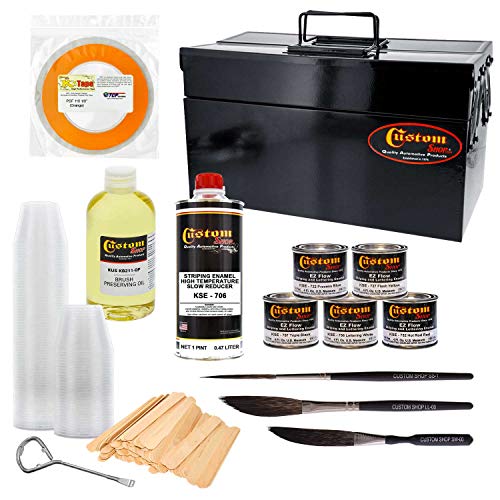 Custom Shop Pinstriping Deluxe Box Kit - 5 Colors, Tape, Chart, Reducer, Starter