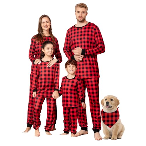 Umeyda Family Christmas Pajamas Matching Sets Women Men Kids Pjs Long Sleeve Holiday Sleepwear Gifts
