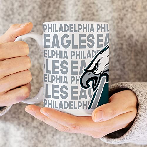 Image of Rico Industries NFL Football 15 oz White Ceramic Mug