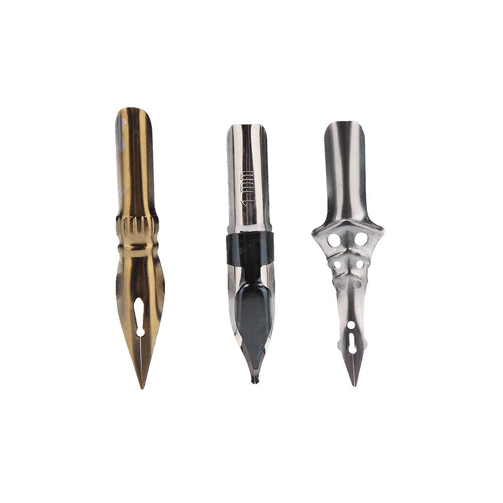 Bewinner Classical Immersion Feather handgefertigte Kalligraphie Füllfederhalter, Retro Feder Dip Pen Ink Flasche Set mit 3 Dip Pen Nips, perfekte Geschenke für Freund Familie Kinder(Weiß