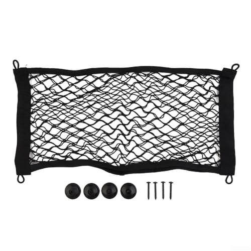 Rete portaoggetti in nylon per bagagliaio, 25 x 50 cm, con 4 ganci, per furgoni, camper, case mobili