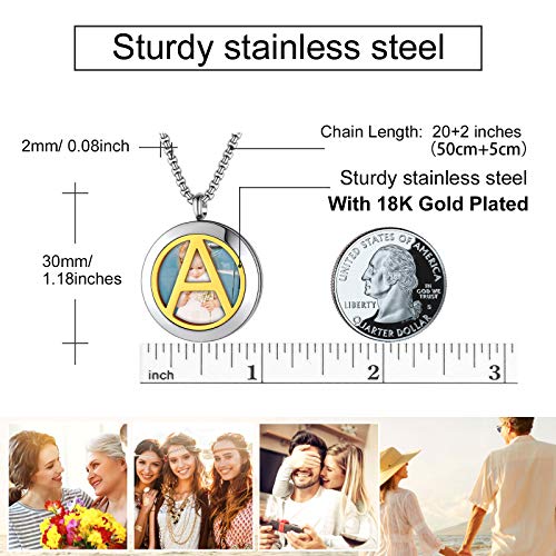 Findchic Small Photo Locket With Initials Stainless Steel Letter J Round Disc Pendant Necklace Custom Picture Personalized Necklace For Women Girls #TOP5