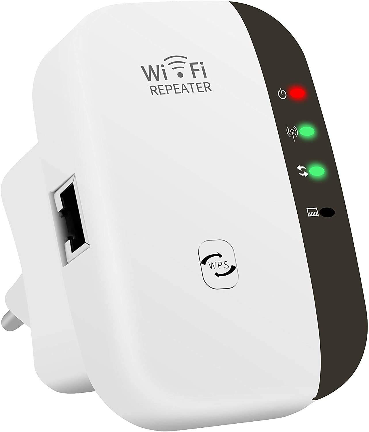 MONON WiFi Extender Range Booster, 300Mbps Wi-Fi Range Extender with Integrated Antennas Support AP/Repeater Mode and WPS Function, WiFi Repeater with Ethernet Port and UK Plug, WiFi Booter Extender