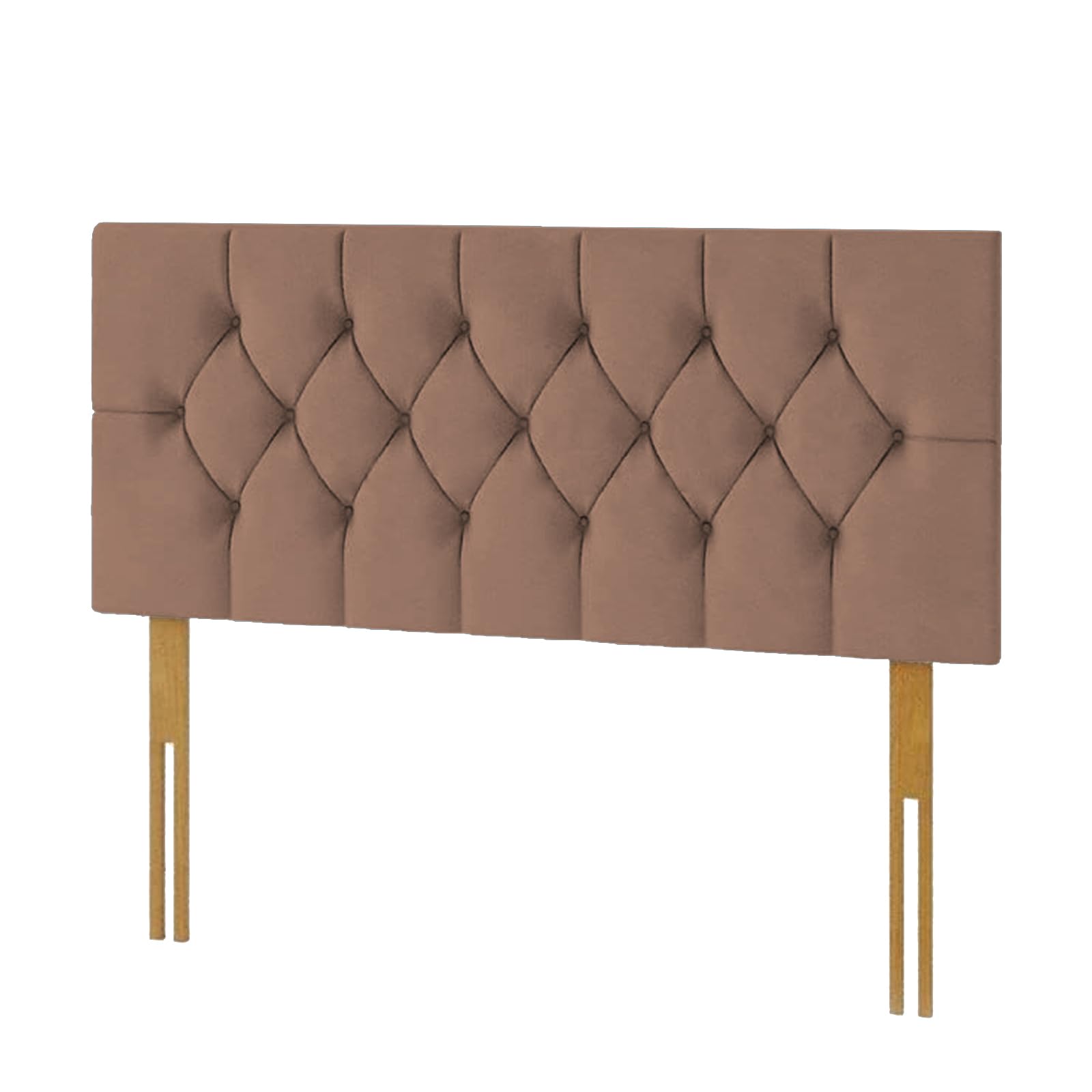 Kiswa collection Chesterfield Headboard | Plush Velvet Upholstered Headboard Matching Buttons Extra Padded Lined Bed Headboard for Bedroom Hotel Furniture (Brown Matching Buttons, 5ft King)