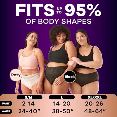 Always Discreet Boutique Incontinence and Postpartum Underwear for Women, Maximum Protection, Small/Medium, Rosy, 12 Count - image 3