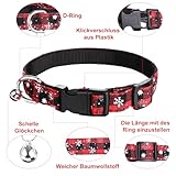 Kesote Hundehalsband Katze Halsband Hund Weihnachtshalsband Groß Hunde Hundeschleife Einstellbar Schleife Rot Weihnachten Geschenk Welpen (L)