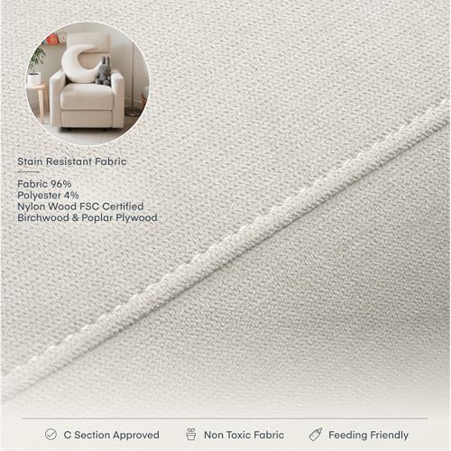 Image of Nurture& The Glider - Premium Power Recliner Nursery Chair with Stationary Headrest | Designed for Comfort and Simplicity | Built-in USB Charger
