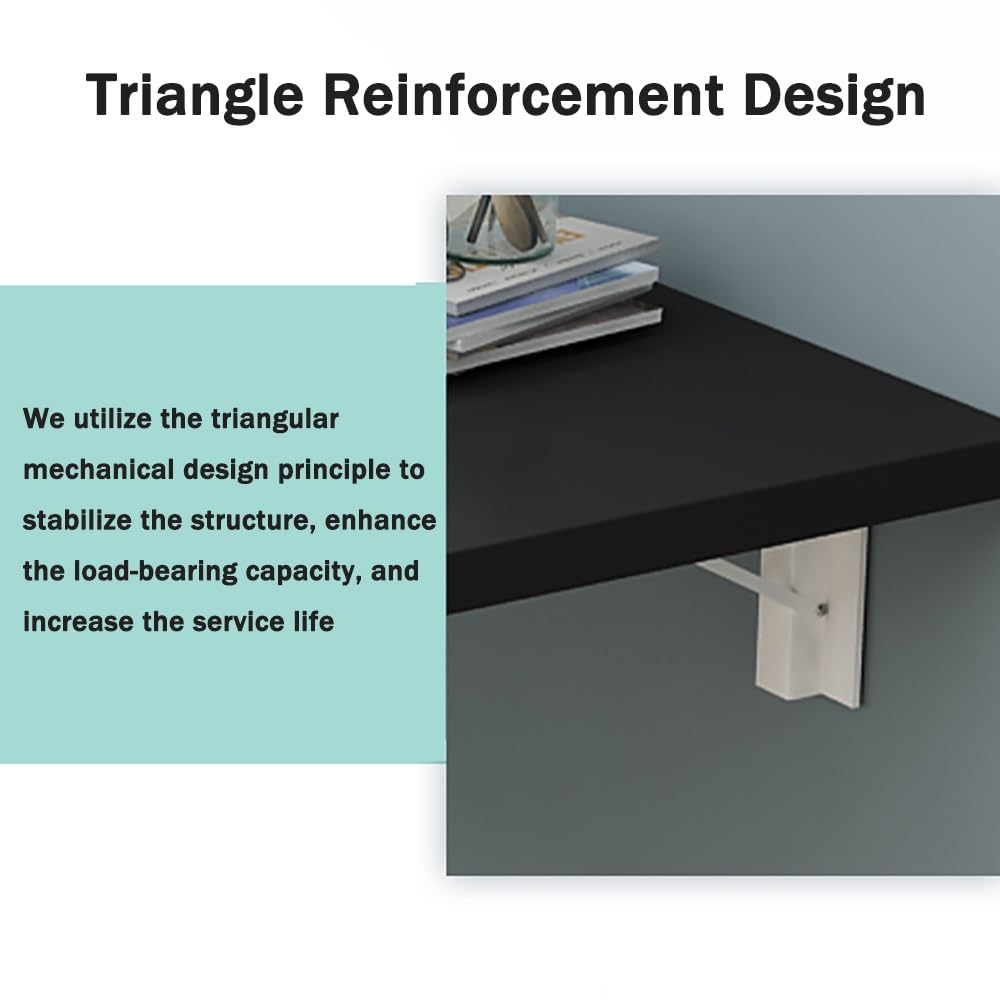 Generico Scrivania Pieghevole salvaspazio da Parete - Tavolo da Pranzo in Legno con Piano Ribaltabile per cucine Piccole, Supporto Robusto e Design Moderno, Perfetto per spazi abitativi compatti