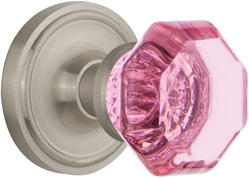 Miniatura 1 de Nostalgic Warehouse 724175 Classic Rosette Privacy Waldorf - Pomo para puerta (níquel satinado), color rosa