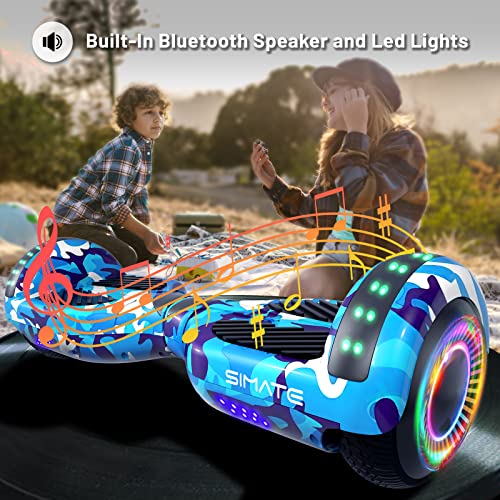 Image of SIMATE Hoverboard, Bluetooth All Terrain Hover Boards with LED Lights and APP Control, Gifts for Kids Adults Girls Boys, for All Ages