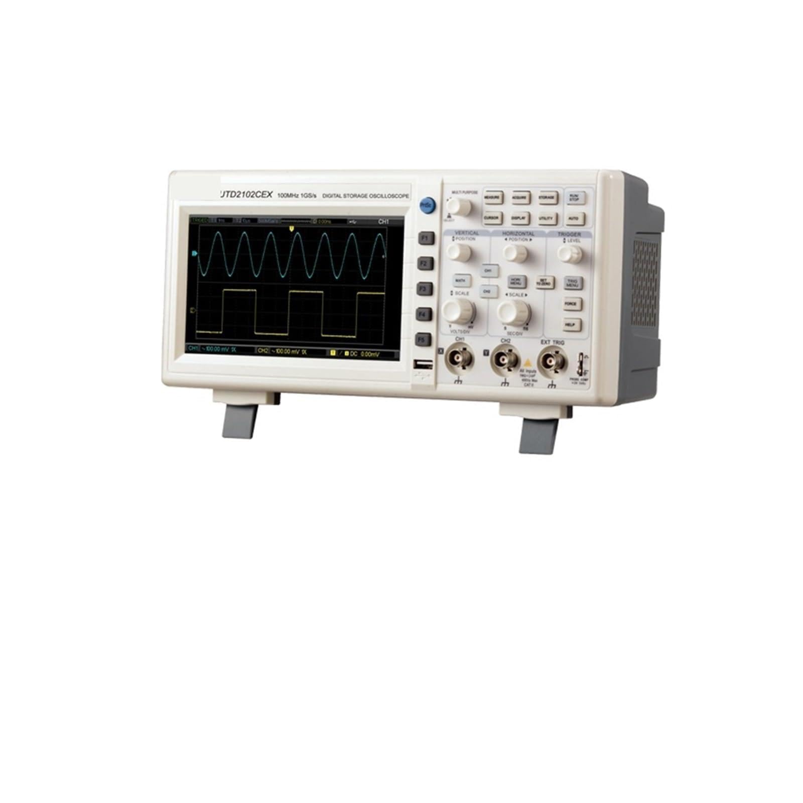 Oscyloskop cyfrowy UTD2102CEX UTD2102CEX+ 2 kanały 100mHz przenośny oscyloskop USB 1GSa/S częstotliwość próbkowania Szybka identyfikacja