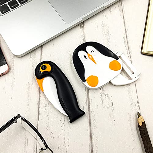 Yummiman Mini Ceramic Pocket Knife Portable Folding Travel Knives Unique Cute Penguin Gifts For Men Women (Black - 2) #TOP1