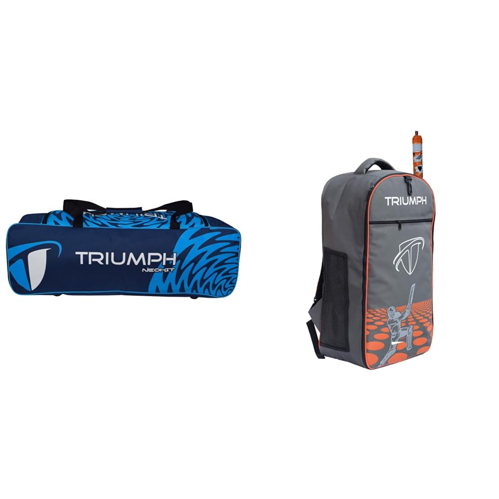 Triumph UNIKIT-99 Cricket Holdall Bags Bag Size 36X11X10 + KB-2020 Cricket Backpack Full Padded Grey/Orange Bag Size 27X8X14-picture-27