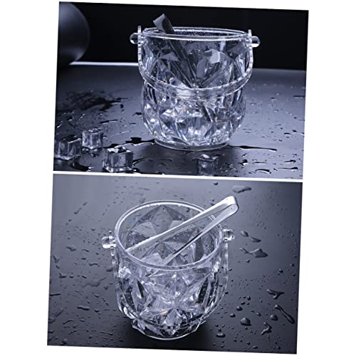 GRIRIW Square Ice Bucket for Wine Bar Bucket Large Acrylic Ice Holder for Parties