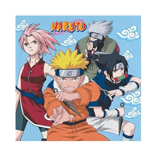 FIESTORA, Servilleta Naruto, Servilletas para Fiesta de Cumpleaños Temática, Diseño Colorido y Divertido, Desechable y Absorbente, Pack 20 Servilletas | Ya disponible en tu tienda friki favorita! En mundofriki.es!