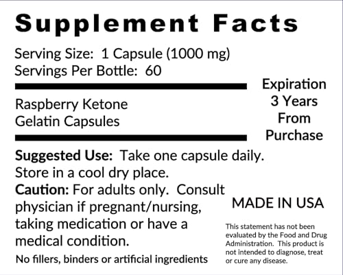 Heaven'S Gate Raspberry Ketone Capsules, All-Natural Formula, May Support Active Healthy Lifestyle, 1000 Mg Supplement thumb #3