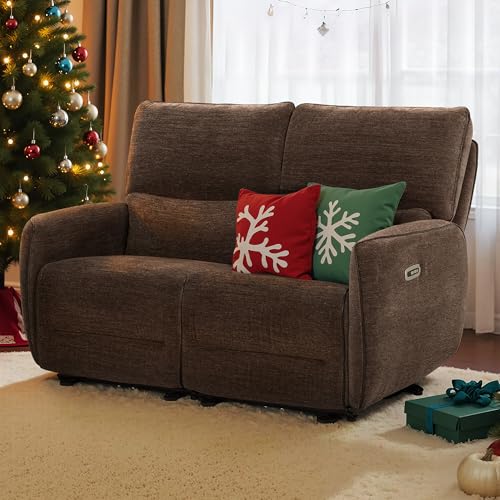 Image of MCombo 60 in Wall Hugger Reclining Loveseat Recliner, RV Sofa 6924 (Brown)
