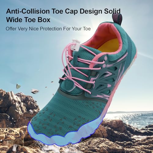 Image of XIHALOOK Athletic Hiking Water Shoes Womens Mens Quick Dry Barefoot for Beach Walking Kayaking Surfing Training