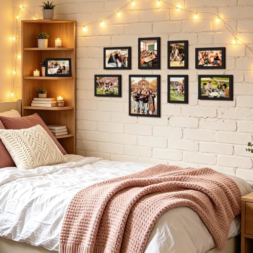 Image of upsimples Picture Frames Set of 10, Including 8x10, 5x7, 4x6 Black Frame