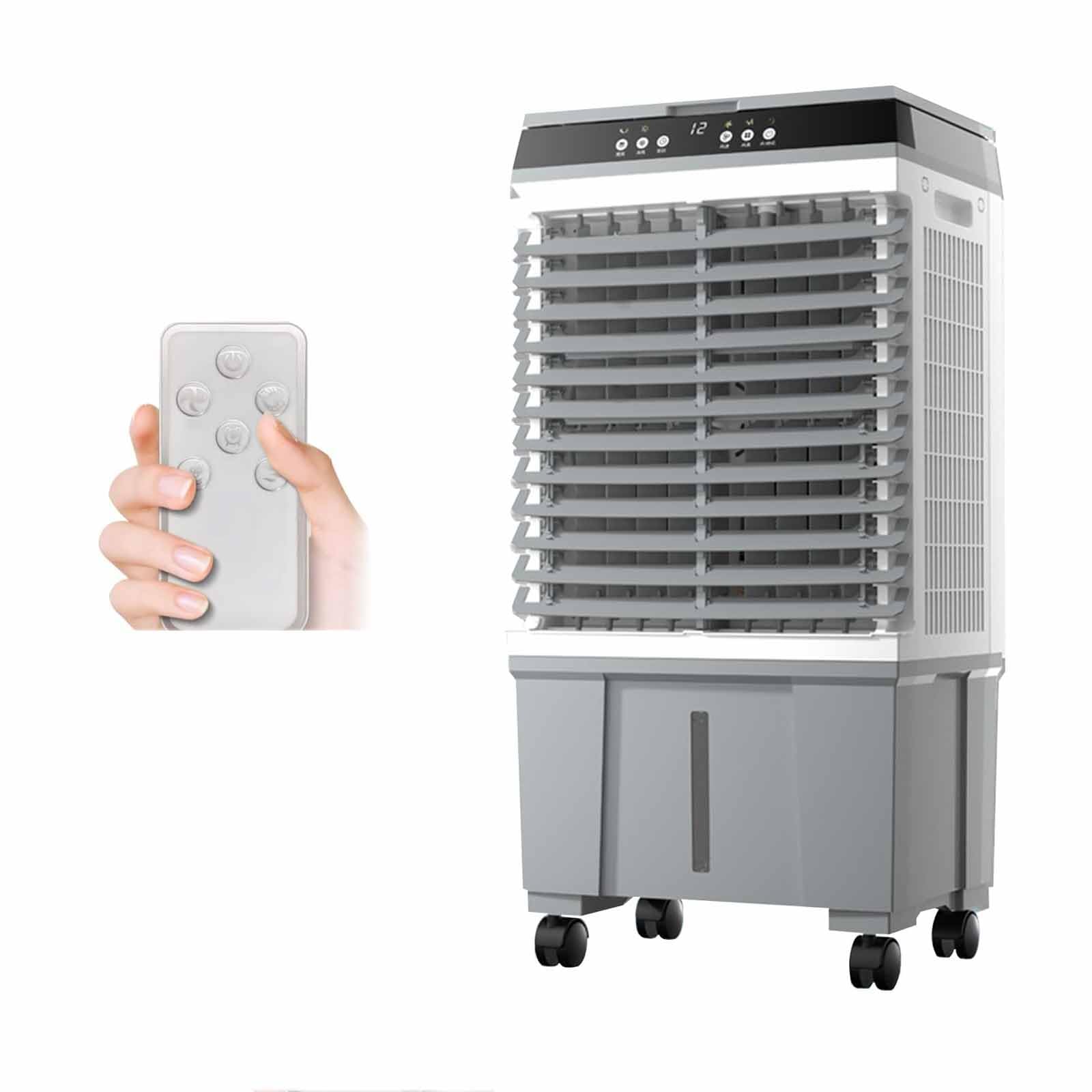 FHRKA Evaporation Air Cooler-100W, Portable Cooler with 40L Water Tank, Remote Remote Control, for 20-30㎡ Indoor Courtyard Garage