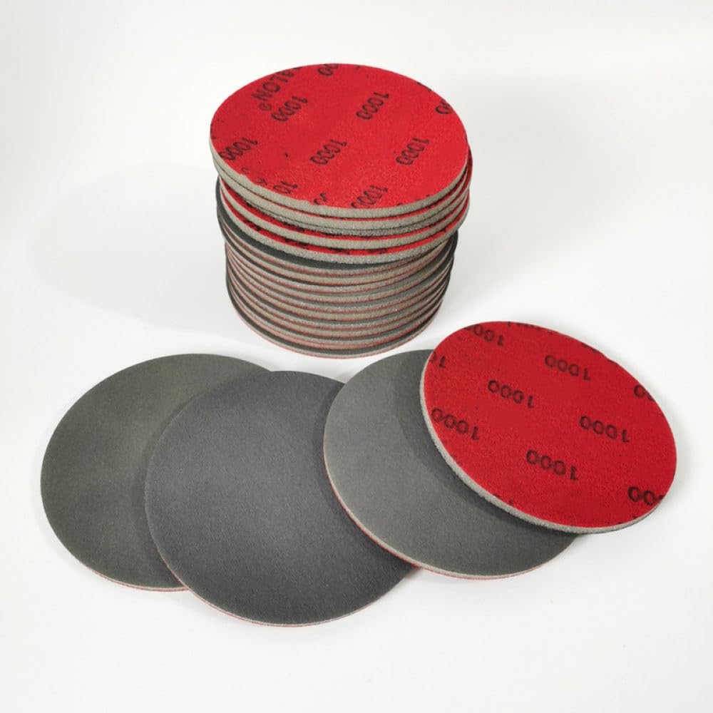 180-4000 Grit Gąbka do śpiewania Piankowy haczyk i amp; Papier ścierny pętelkowy 6 cali 150 mm Polerowanie i amp; Tarcze polerskie, ziarnistość 2000, 3 szt