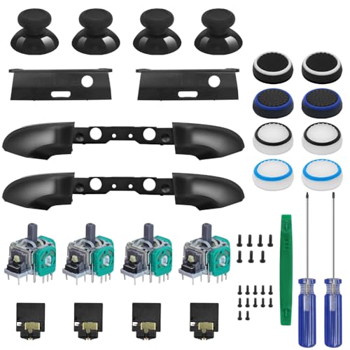 27 PCS Xbox One Controller Repair Kit SourceTon LB RB Bumper Buttons Replacement Joysticks 3.5mm Headphone Jack Thumbsticks Screwdrivers (T6/T8/T10) & Tools