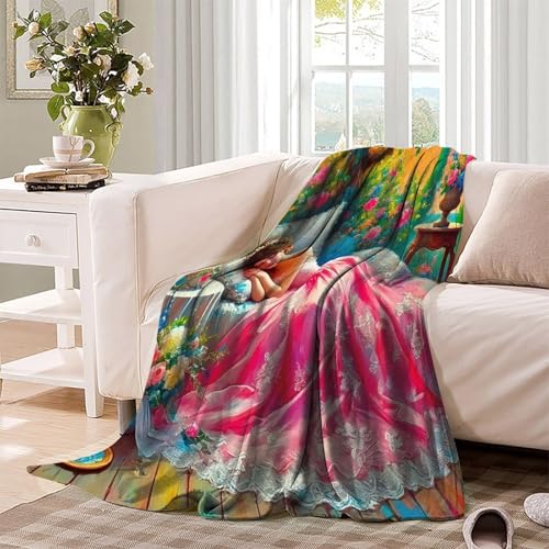 Plaid imprimé 3D doux chaud pour canapé voyage camping