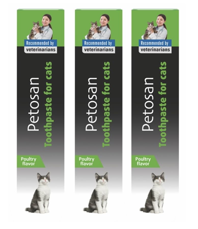 3X Toothpaste for Cats - 3X 70g Toothpaste for Cat Dental Care - Anti-Tartar, Plaque Control, Vet-Approved - Fresh Breath and Oral Hygiene for All Cats